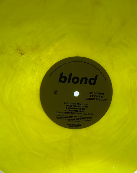 Frank Ocean | Blond | Deluxe Version | Coloured vinyl 2LP – תמונה 3